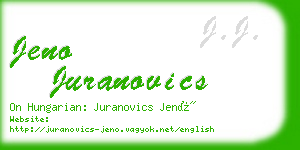 jeno juranovics business card